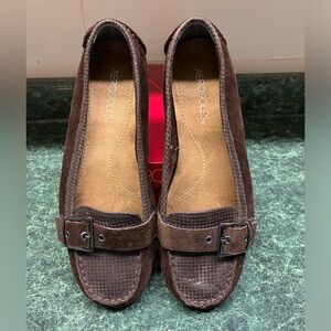 Aerosols dark brown suede and leather drivers